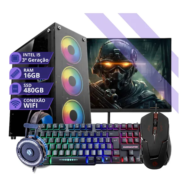 Pc Gamer Completo Intel I5 16gb Ssd 480gb 500w Monitor 19 Pc Gamer Completo Intel I5 16gb Ssd 480gb 500w Monitor 19