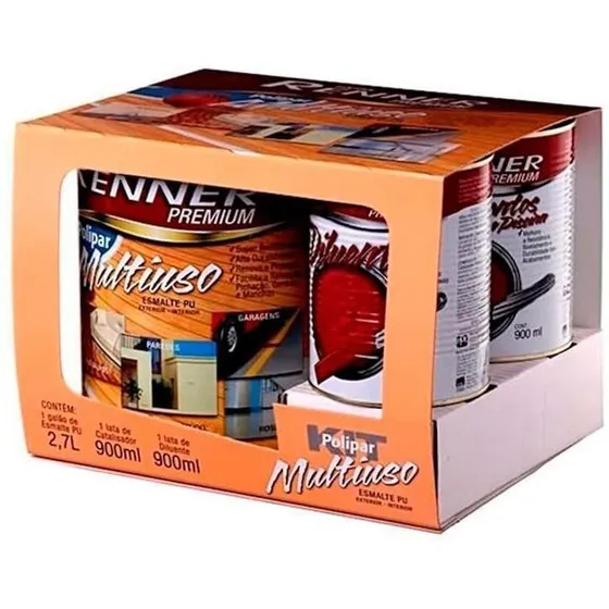 Kit Tinta Branco Pu Multiuso Polipar 4,5 Litros Brilhante