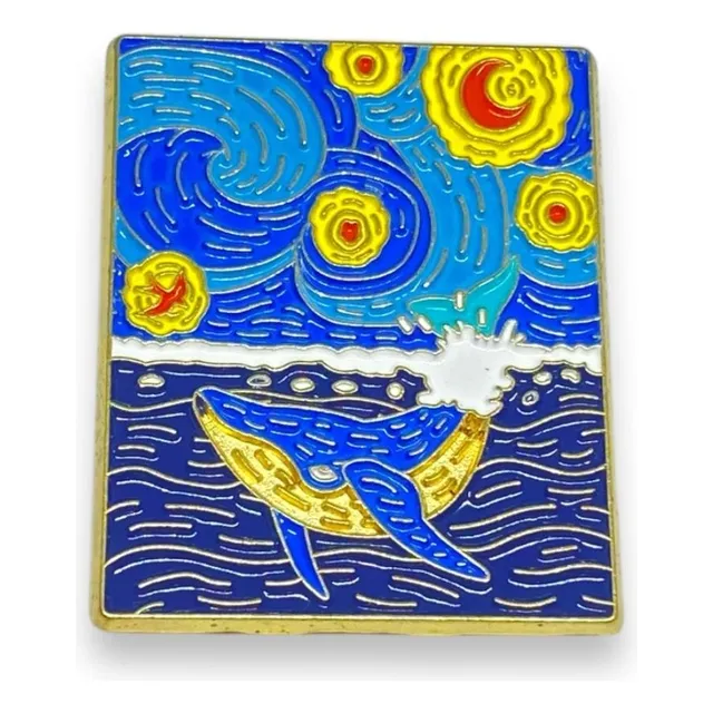 Pin De Óleo Noche Estrellada De Van Gogh Broche De Metal