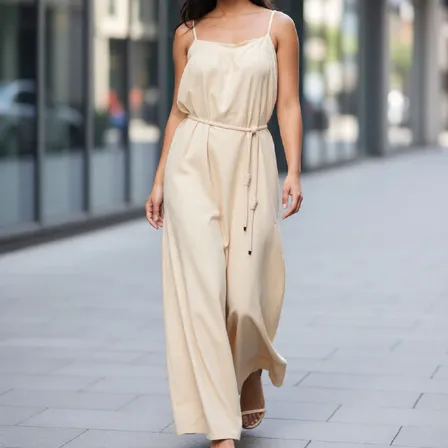 Vestido Hering Alças Longo Fem Haq96een Off White Creme Lisa M