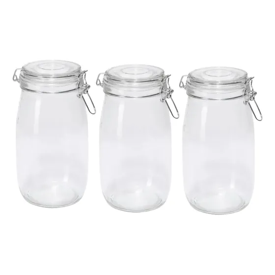 Set 3 Frascos Tarro Canister Hermético 1500ml Con Tapa