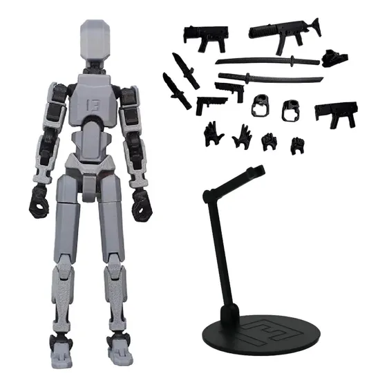 Muñeco Articulado Maniquí Dummy 13cm + Base + Armas