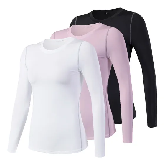 Set X3 Remeras Térmicas Mujer Dryfit Manga Larga Dama El Rey