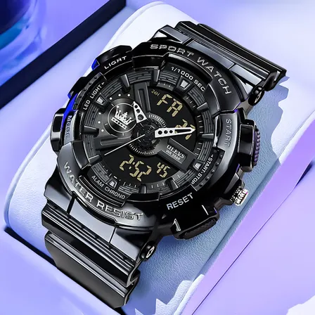 Olevs Relógios Digitais Masculinos Luminosos Cor Negro 1102 Preto