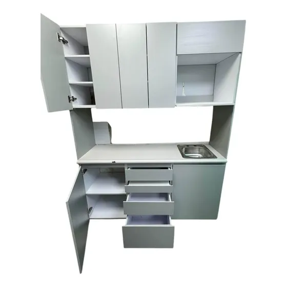Cocina Integral 1.50 Metros Lineal Melamina15mm Cubierta Blanco