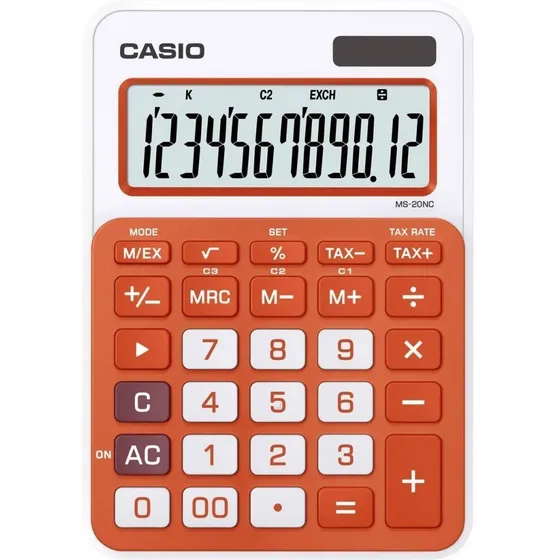 Calculadora De Escritorio Casio Ms 20 Nc Visor Grande Color Naranja