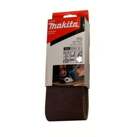 Pack De 3 Lijas De Banda 3x21  Makita Grano 60.