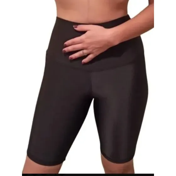 Short Largo Biker Sport Aeróbic Licra Deportiva Dama M L Xl 