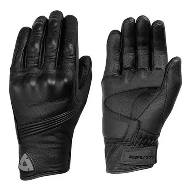 Rt Luvas Motocicleta Revi-ts Pretas 100% Leather Touch