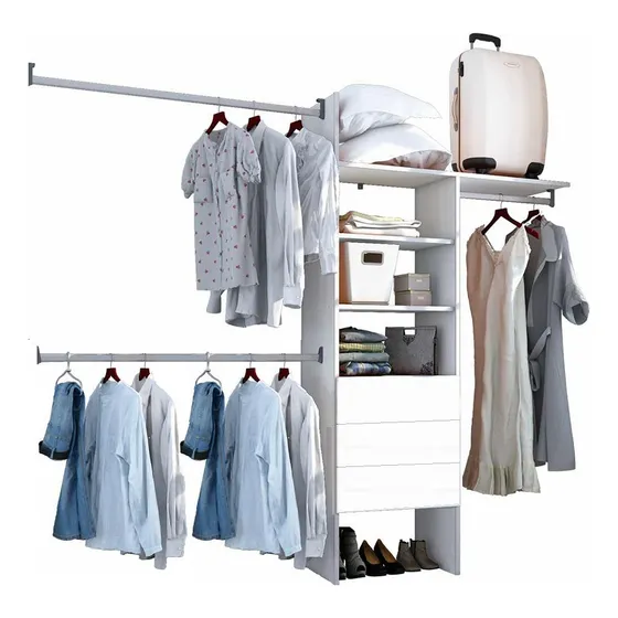 Closet Interior Sistema Abierto En Melamina Kit Ca 160-240ac