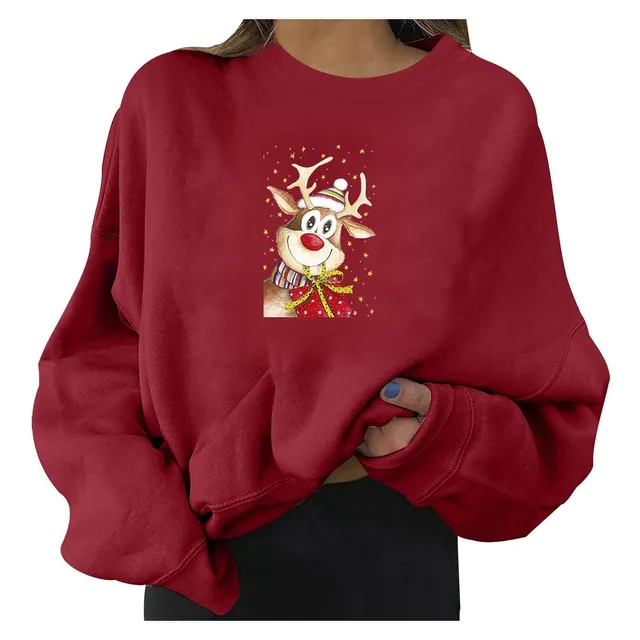 Jerseis Navideño Para Dama Cuello Redondo Manga Larga