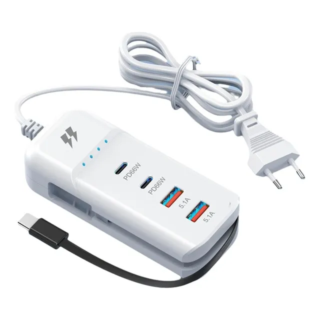 Carregador Usb Bayuypoo 66w Muti 4 Portas E Carregamento Ráp
