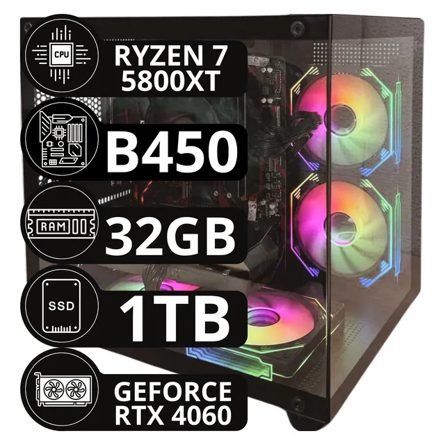Pc Gamer Amd Ryzen 7 5700x3d 32gb Ddr4 Nvme 1tb Rtx 4060