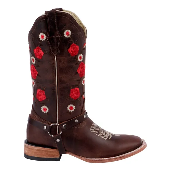 Bota Vaquera Color Café Para Mujer 1006