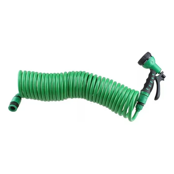 Manguera Espiral 15m Con Pistola Rociador Jardin Camping