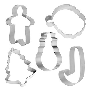Adorable Juego De Moldes Navideños Para Galletas De Acero Adorable Juego De Moldes Navideños Para Galletas De Acero