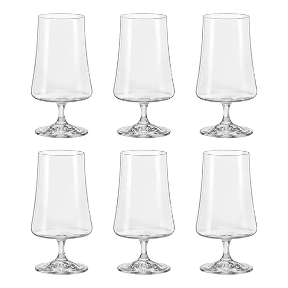 Taça De Cristal Bohemia Para Cerveja 380ml Xtra 6 Peças