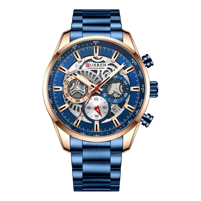 Quartz Reloj Hombre Curren Precisión Cronógrafos Acero