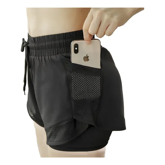 Short Con Licra 2en1  Running Dama Ligero Secado Rápido