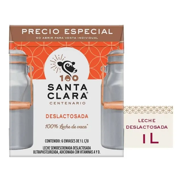 Leche Deslactosada Santa Clara 6pz