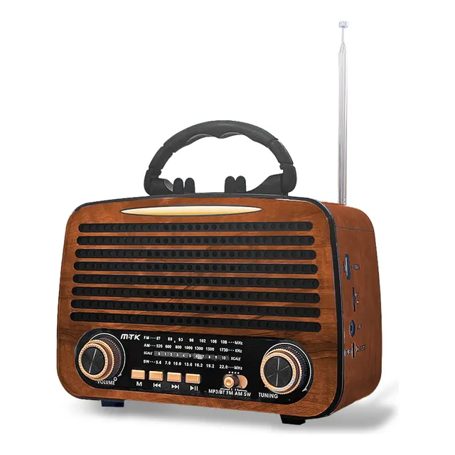 Radio Vintage MTK TR9440 Bluetooths Baterias Recargables Con FM AM SW Radio de 3 Bandas Grabación Tarjeta TF Interfaz Tipo C