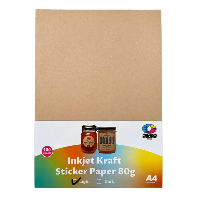 Papel Adhesivo Color Kraft Café Claro Y Oscuro A4 100 Hojas Color Kraft Claro