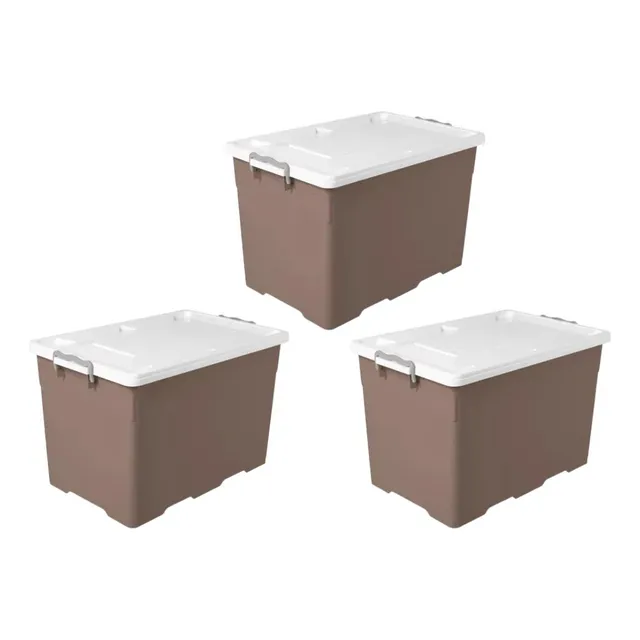 Caja Organizadora De Juguetes Baúl Con Ruedas X3 Uni 75 Lit