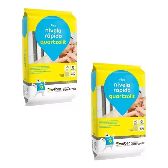 2x Argamassa Nivela Rápido Autonivelante Quartzolit 20kg