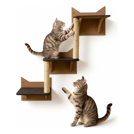 Playground Escalada Para Gato Poleiro Prateleira Arranhador Cor Cru