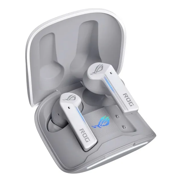 Auriculares in-ear gamer inalámbricos Asus ROG Rog Cetra TWS True Wireless blanco con luz LED