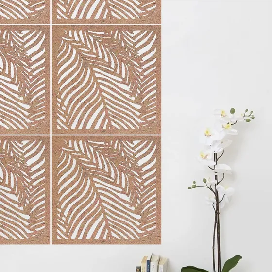 Kit 20 Un Painel Em Mdf Cru 20x20cm Modelo Folhagens