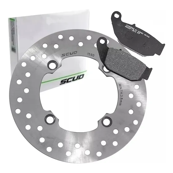 Disco Freio Bros160 Xre190 Traseiro + Par Pastilha Cobreq