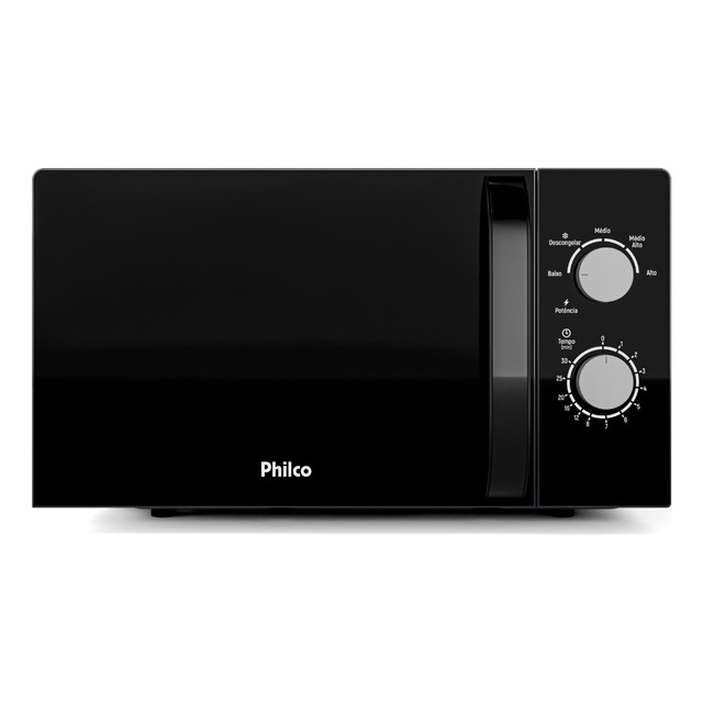 Micro-ondas Philco 20l Preto Painel Mecânico Pmo23m 127v