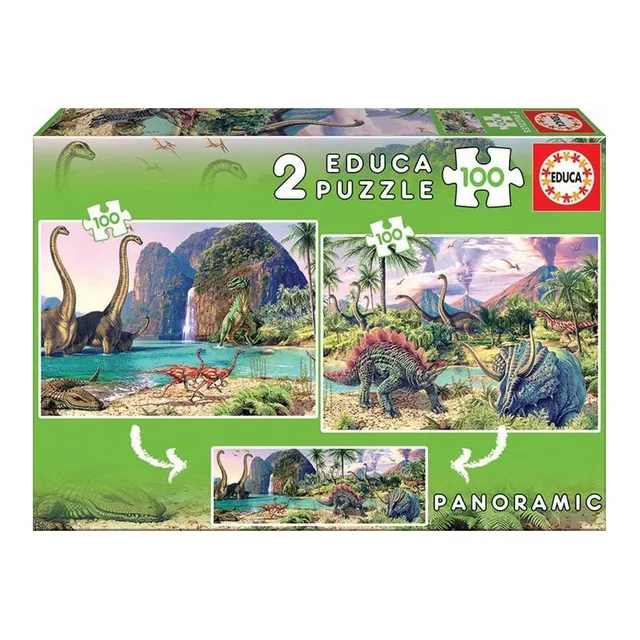Puzzle Rompecabezas Mundo Dinosaurios P/ Niños 100 Pzs Febo