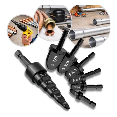 Kit 7 Haste Flangeador Alargador Broca 1/4 - 7/8 Canos Tubos