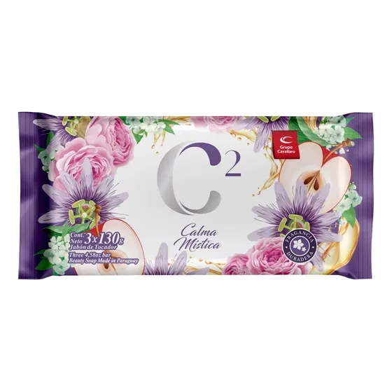 Jabón De Tocador Calma Mistica C2 Cavallaro Tripack 390 Grs.