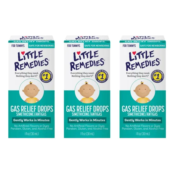 Gas Relief Drops Little Remedies, Sabor Natural A Bayas, 30
