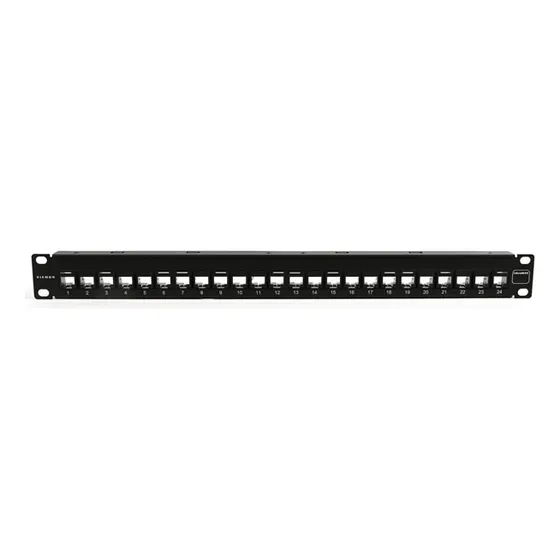 Patch Panel, Utp, Cat6, 24 Puertos 1u Negro