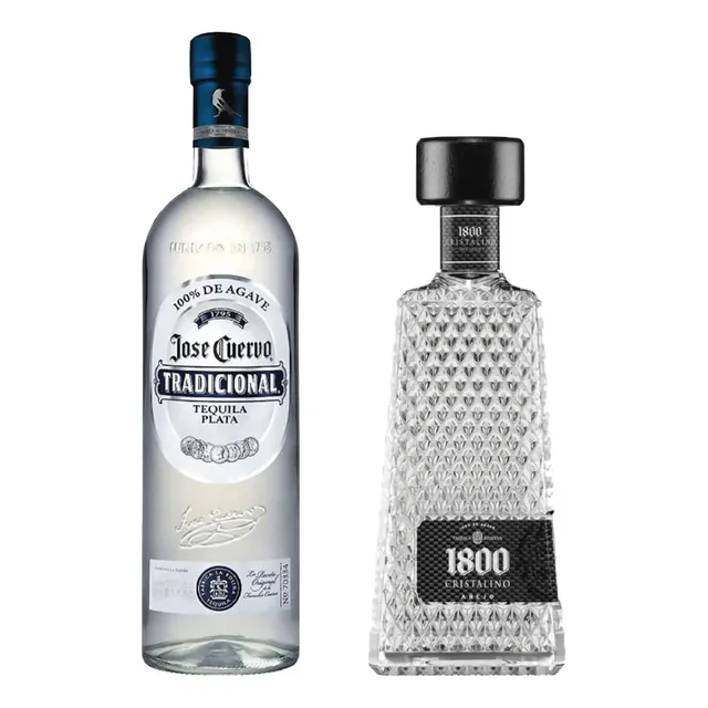1  Teq Jose Cuervo Trad Plata 980 Ml Y 1 Teq 1800 Cristalino