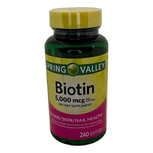Biotin 5000mcg - 240 Softgels Spring Valley