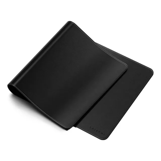 Alfombrilla De Escritorio Premium De Cuero Vegano - Negro