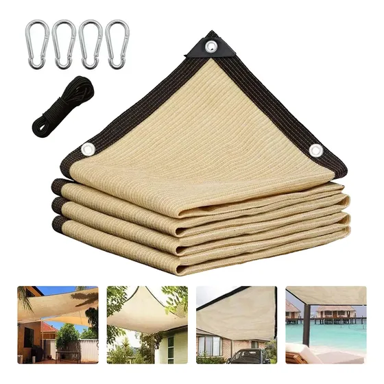 Malla Sombra 4x4 Bloqueo Uv 95% Con Cuerda Para Jardin