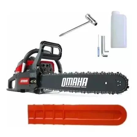 Motosierra a nafta Omaha Tools Omaha Pro 58cc negro/rojo MS58 3.5hp