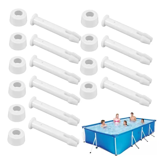 Set 12 Pasadores 6cm Para Piscina Estructural Varias Medidas Blanco Genérica