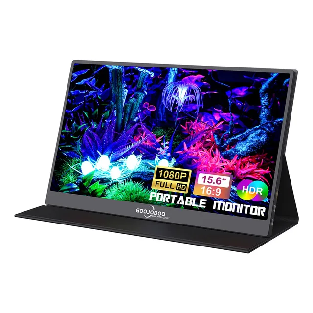 Monitor gamer 15.6'' LCD Goojodoq Type C negro