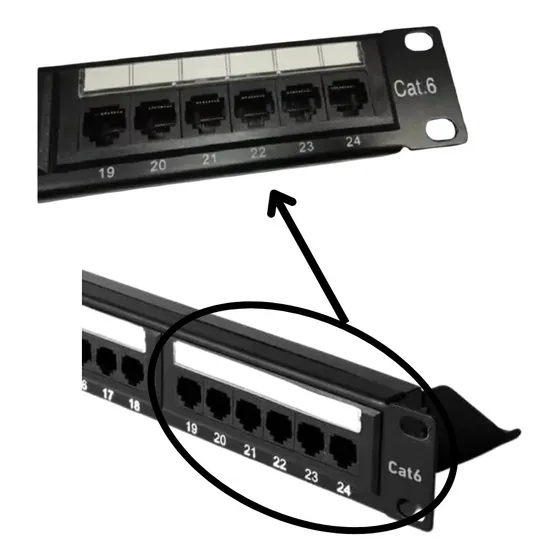 Patch Panel Cat6 Rj45 24portas Certifica Fluke Rede