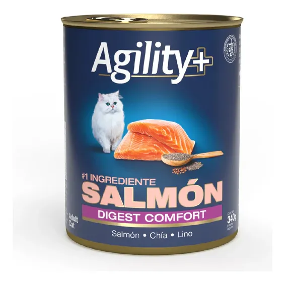 Lata Agility+ Para Gato Salmon X 340 Grs.