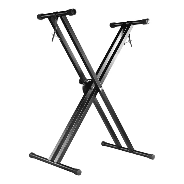 Soporte Doble Reforzado Para Piano Organo Eléctrico Teclado Digital Joy X2 Type Pie Soporte Forma De Tijera Regulable - Negro