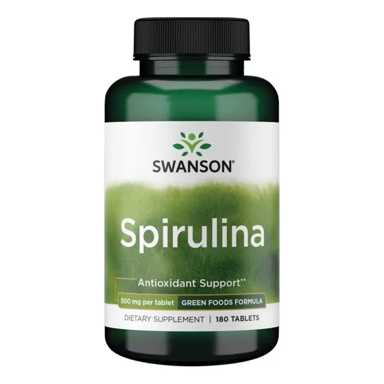 Swanson Espirulina 500 Miligramos 180 Tabletas Suplemento