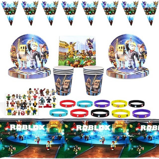 Roblox Cumpleaños Fiesta Suministros Azul10/rosa12 Person Roblox Cumpleaños Fiesta Suministros Azul10/rosa12 Person